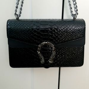 Shoulder Purse with Nickel Mermaid Buckle